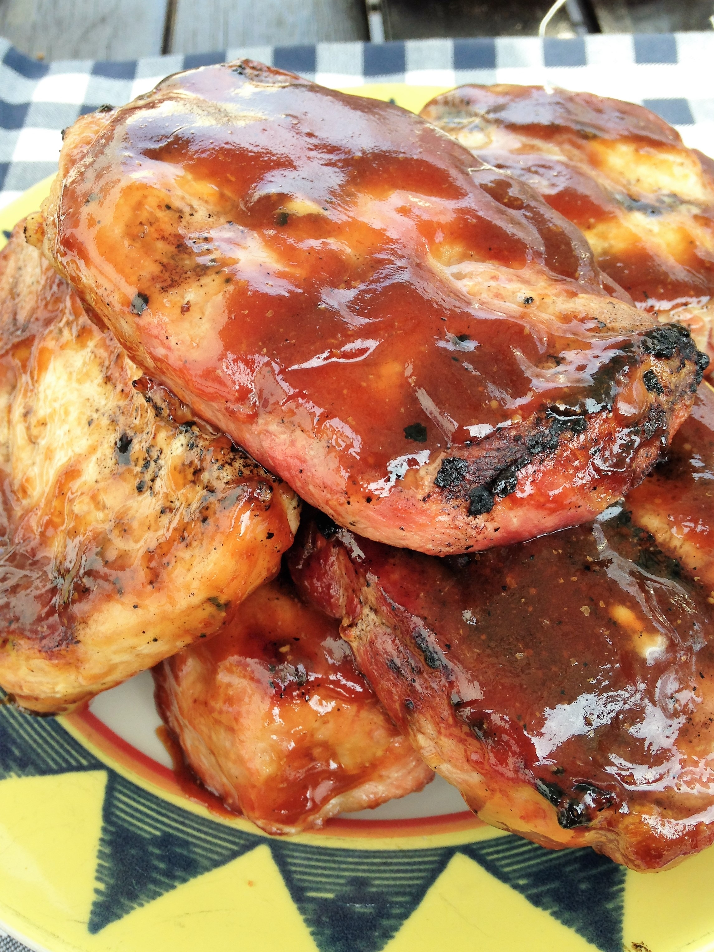 Grilled Pork Chops with Honey Balsamic Barbecue Sauce | The Gingham Apron