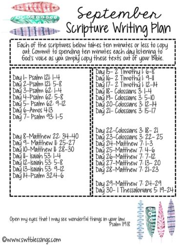 September Scripture Writing | The Gingham Apron