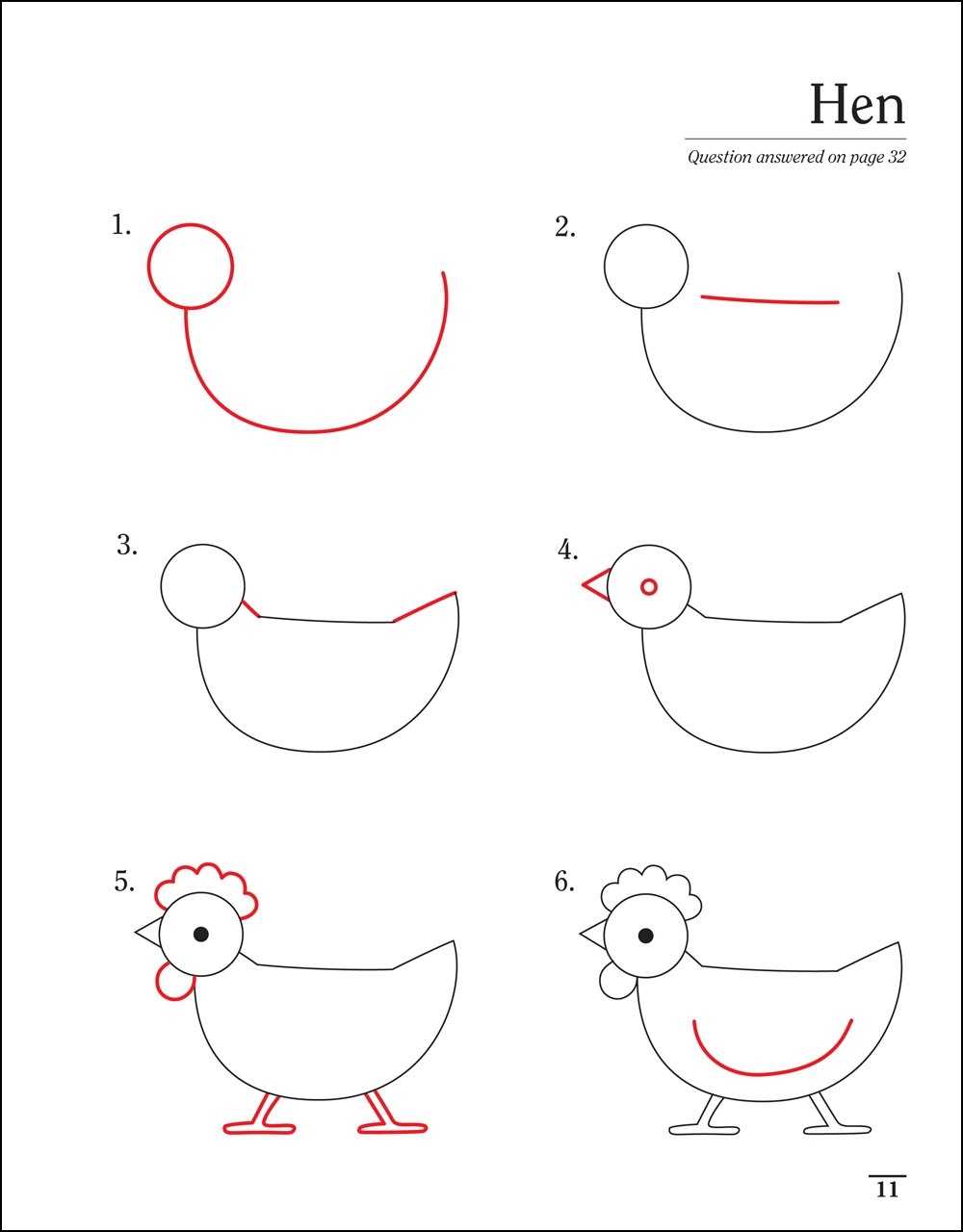 Как легко нарисовать курицу ребенку