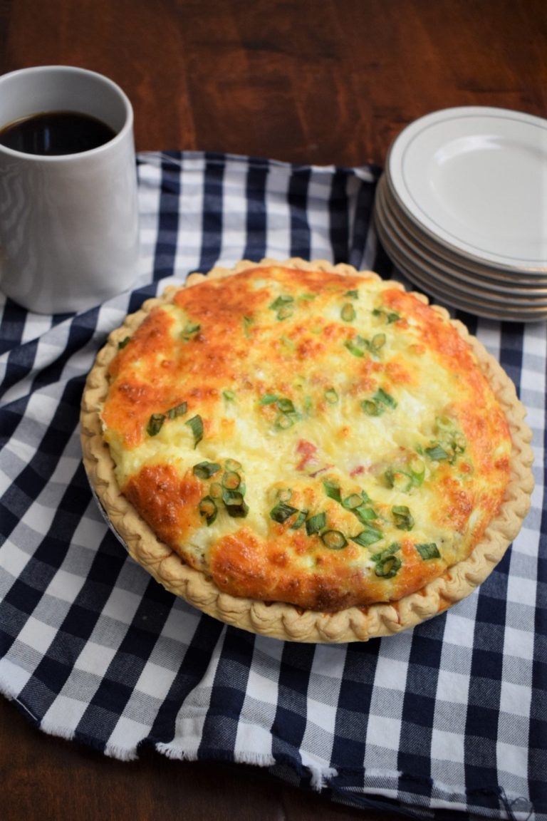 White Cheddar and Bacon Quiche | The Gingham Apron