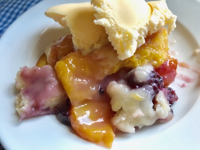 Peach Blackberry Cobbler