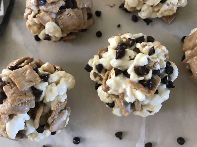 S'mores Popcorn Balls | The Gingham Apron