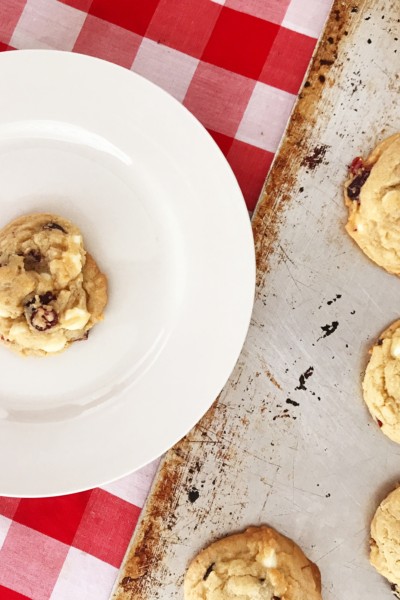 Cranberry white chocolate chip cookies