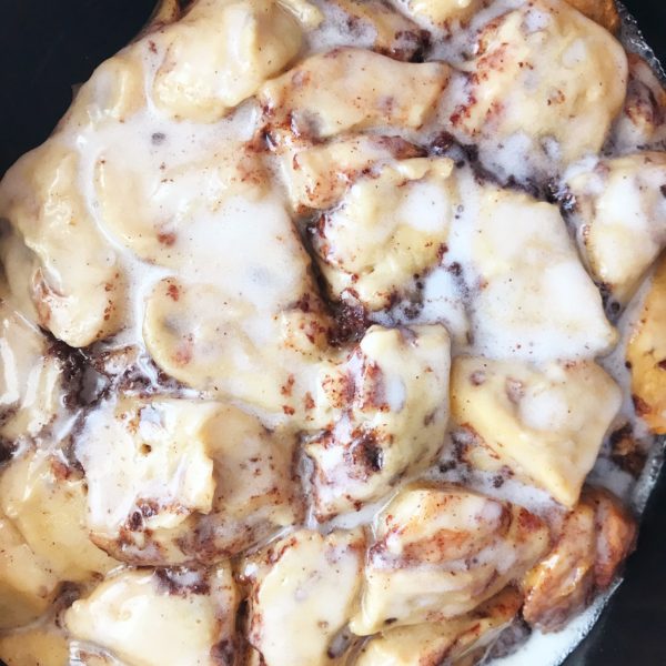 Crockpot Cinnamon Roll Casserole | The Gingham Apron