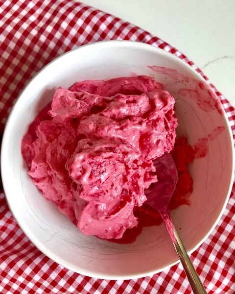 {2-Ingredient} Raspberry Ice Cream